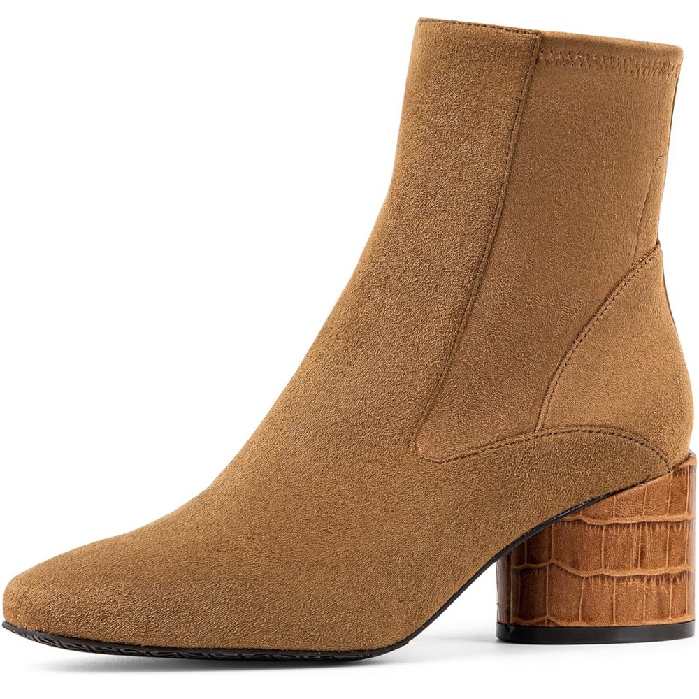 NIB Donald Pliner GAIGE Heeled Ankle Booties in Saddle - Picture 2 of 13